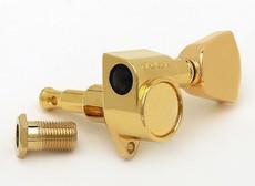 Grover Original Rotomatics Guitar 3 A-Side Machine Heads Set with Metal Keystone Buttons (Gold)