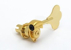 Hipshot UltraLite Bass Guitar Single Large Post Machine Heads with Clover Leaf Buttons (Gold)