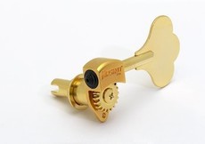 Hipshot UltraLite Bass Guitar Single Machine Heads with Clover Leaf Buttons (Gold)