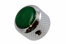 Q-Parts Guitar 14.6mm Tall Acrylic Green Pearloid Mini Control Knob with Set Screw (Chrome)