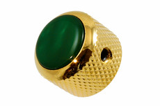 Q-Parts Guitar 14.6mm Tall Acrylic Green Pearloid Mini Control Knob with Set Screw (Gold)