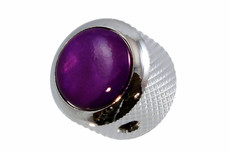 Q-Parts Guitar 14.6mm Tall Acrylic Purple Pearloid Mini Control Knob with Set Screw (Chrome)