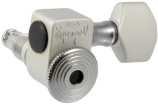 Sperzel Electric Guitar 6 In-Line Locking Machine Heads Set with Locking Knob (Satin Chrome)