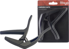 Stagg SCPX-CU BK Curved Trigger Acoustic/Electric Guitar Capo (Black)