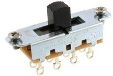 Switchcraft On-Off-On Slide Switch with Black Knob (Nickel)