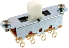 Switchcraft On-Off-On Slide Switch with White Knob (Nickel)