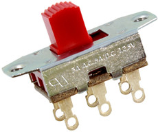 Switchcraft On-On Slide Switch with Red Knob (Nickel)