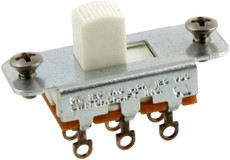 Switchcraft On-On Slide Switch with White Knob (Nickel)