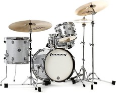 Ludwig Breakbeats Series 4pc Acoustic Drum Kit - White Sparkle (16 10 13 14 Inch)