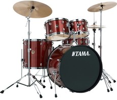 Tama RM52KH5C-RDS Rhythm Mate 5pc Acoustic Drum Kit with Hardware and Cymbals - Red Stream (22 10 12 16 14 Inch)