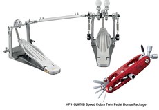 Tama HP910LWNB Speed Cobra 910 Series Rolling Glide Double Bass Drum Pedal - 25th Anniversary Bonus Package (inc. LTD Red Multi Tool)