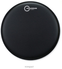 Aquarian Hi-Impact Series 13 Inch Texture Coated Snare Batter Drum Head with Power Dot (Black)