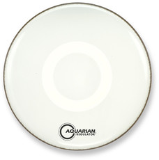 Aquarian RF22WH Regulator Series 22 Inch Gloss Resonator Bass Drum Head with Ring (White)