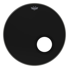 REMO ES-1020-00-DM 20 Inch Ambassador Ebony Bass Drum Resonator Drum Head with Sound Hole and DynamO