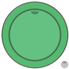 REMO P3-1322-CT-GN Powerstroke P3 Colortone Green Series 22 Inch Bass Drum Batter Drum Head (Green)