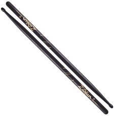 Zildjian 7A Nylon Tip Hickory Drum Stick (Black)