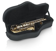 Gator GL-ALTOSAX-MPC GL Band Series Lightweight Polyfoam Alto Saxophone Case with Mouthpiece Storage (Black and Grey)