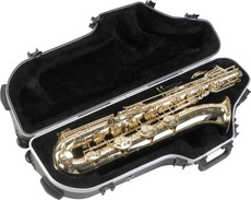 SKB Contoured Pro Lightweight ABS Baritone Sax Case with Wheels and TSA Locks (Black)