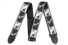 Fender 2 Inch Monogrammed Guitar Strap (Black , Light Grey and Blue)