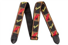 Fender 2 Inch Monogrammed Guitar Strap (Black, Yellow and Red)