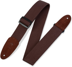 Levys MC8-BRN Classic Series 2 Inch Cotton Guitar Strap with Suede Ends (Brown)