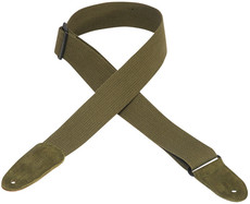 Levys MC8-GRN Classic Series 2 Inch Cotton Guitar Strap with Suede Ends (Green)