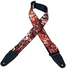 Levys MPD2-027 2 Inch Sublimation Printed Polyester Guitar Strap (Red Butterfly)