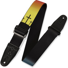 Levys MPS2-036 Print Series 2 Inch Polyester Guitar Strap with Sublimation Printed Design (Cross)