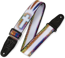 Levys MPS2-037 Print Series 2 Inch Polyester Guitar Strap with Sublimation Printed Design (Cross)