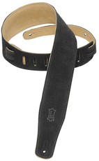 Levys MS26-BLK 2 1/2 Inch Hand-Brushed Suede Guitar Strap (Black)