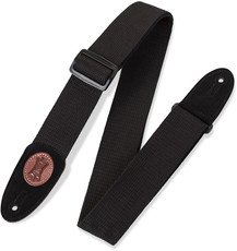 Levys MSSC8-BLK Signature Series 2 Inch Cotton Guitar Strap with Suede Ends (Black)