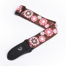 Planet Waves 15UKE02 1.5 Inch Woven Ukulele Strap (Pink and Brown Flowers)