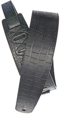 Planet Waves 25ALI-01 2.5 Inch Leather Alligator Strap (Black)