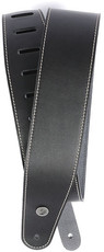 Planet Waves 25LS00-DX 2.5 Inch Classic Leather Instrument Strap with Contrast Stitch (Black)