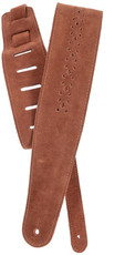 Planet Waves 25PRF04 Vented Leather Camel Suede Rosette Guitar Strap (Brown)