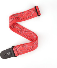 Planet Waves P20W1402 2 Inch Flames Pinstripe Guitar Strap (Red and Black)