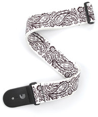 Planet Waves P20W1418 2 Inch Paisley White Guitar Strap (White)