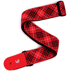 Planet Waves T20W1504 2 Inch Woven Nylon Tartan Strap (Black Red and White)