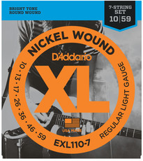 D'Addario 10-59 Nickel Wound Regular Light 7 String Electric Guitar Strings