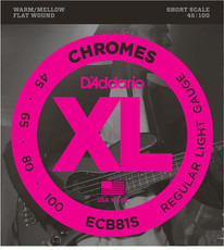 D'Addario 45-100 Chromes Bass Light Short Scale Bass Guitar Strings