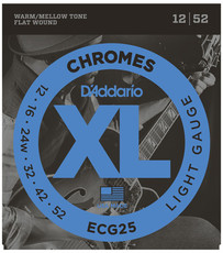 D'Addario ECG25 12-52 Chromes Flat Wound Light Electric Guitar Strings