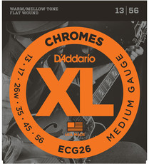 D'Addario ECG26 13-56 Chromes Flat Wound Medium Electric Guitar Strings