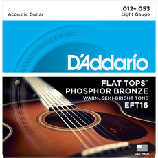 D'Addario EFT16 12-53 Flat Top Light Phosphor Bronze Acoustic Guitar Strings