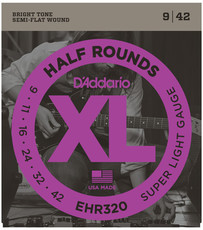 D'Addario EHR320 9-42 Half Round Super Light Electric Guitar Strings