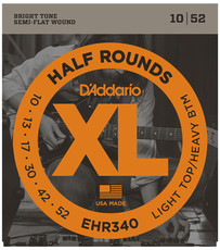 D'Addario EHR340 10-52 Half Round Light Top Heavy Bottom Electric Guitar Strings