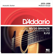 D'Addario EJ12 13-56 80/20 Bronze Medium Acoustic Guitar Strings