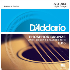 D'Addario EJ16 12-53 Phosphor Bronze Light Acoustic Guitar Strings