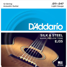 D'Addario EJ35 11-47 Silk and Steel 12 String Acoustic Guitar Strings