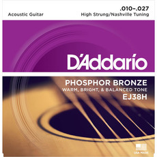 D'Addario EJ38H 10-27 Phosphor Bronze High-Strung Nashville Tuning Acoustic Guitar Strings