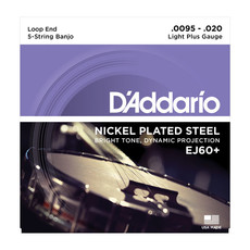 D'Addario EJ60+ 095-20 Banjo Nickel Light Plus 5 String Banjo Strings